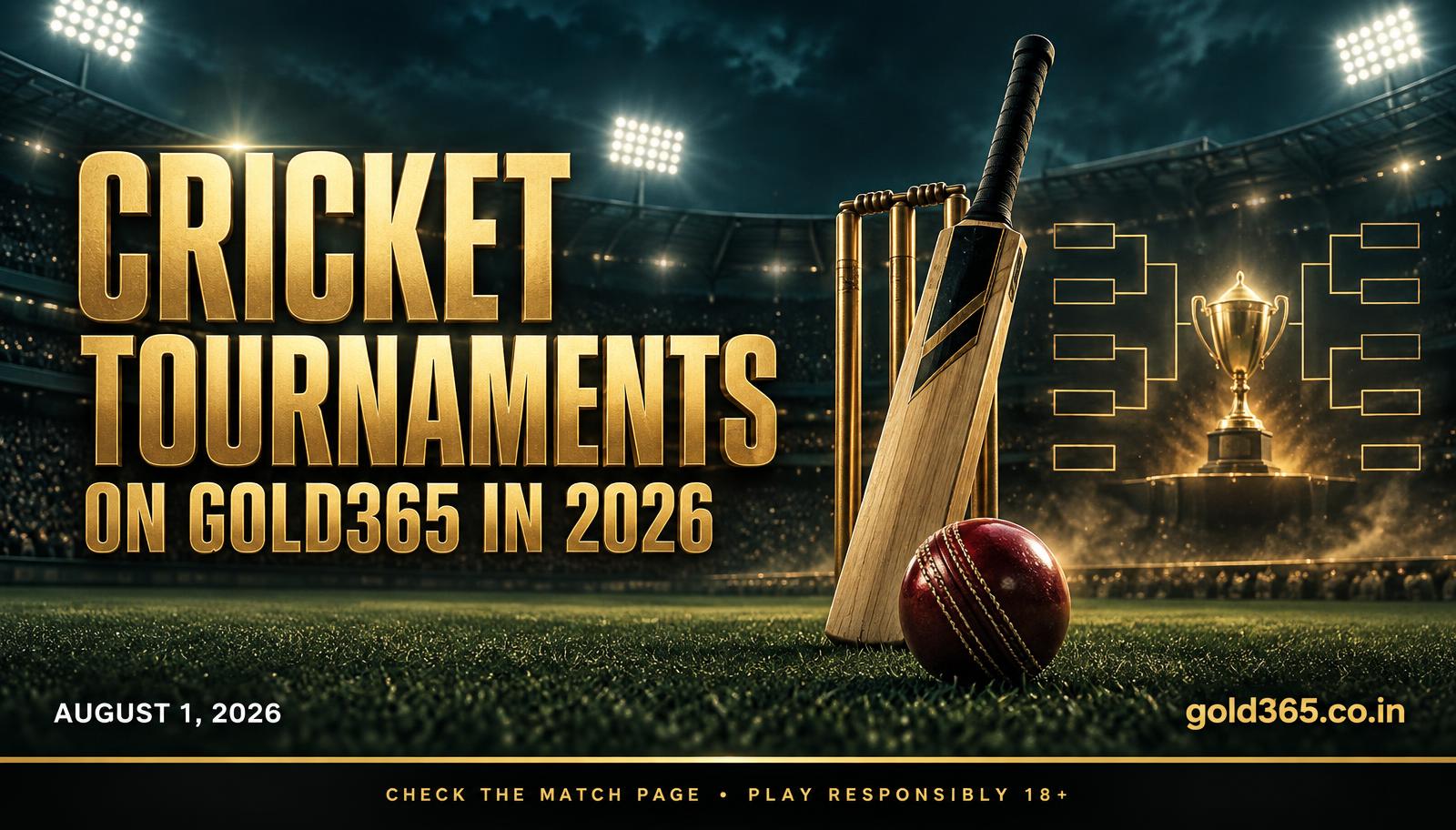 Banner for Cricket Tournaments on Gold365 in 2026