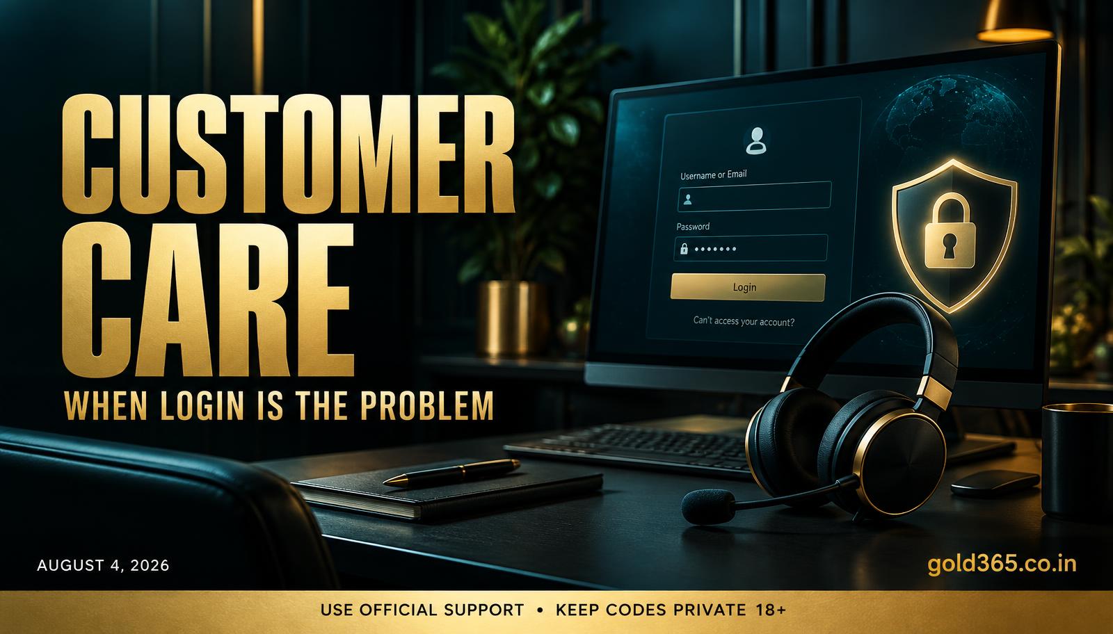 Banner for Gold365 Customer Care When Login Is the Problem