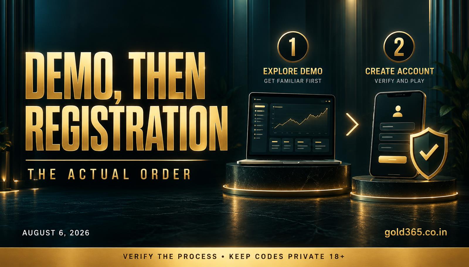 Banner for Demo on Gold365, Then Real Registration: the Actual Order