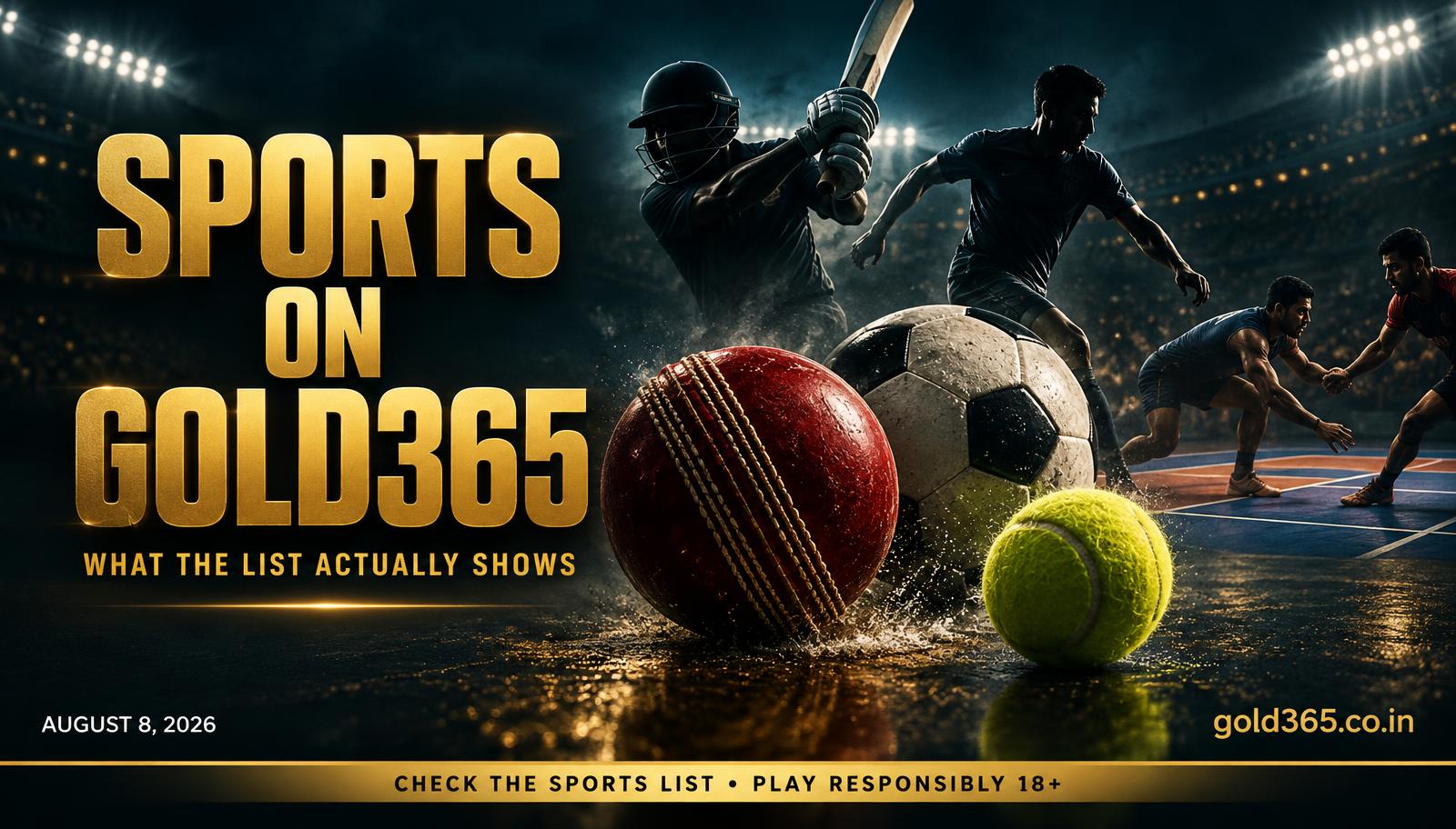 Banner for Sports on Gold365: Whatever the List Actually Shows