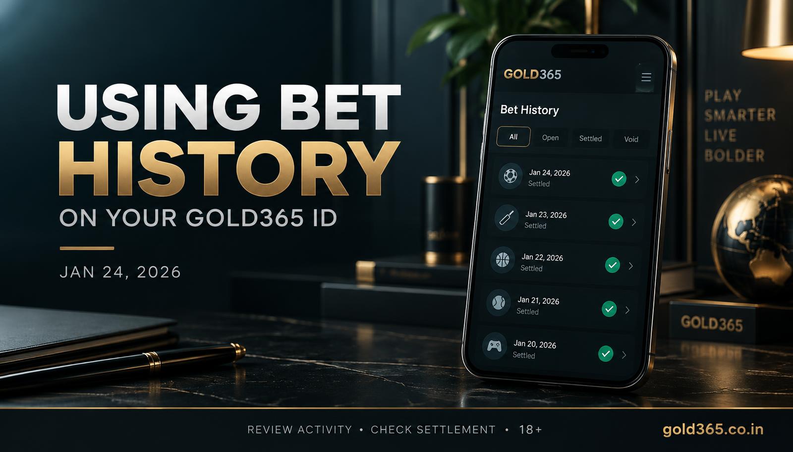 Banner for Using Bet History on Your Gold365 ID