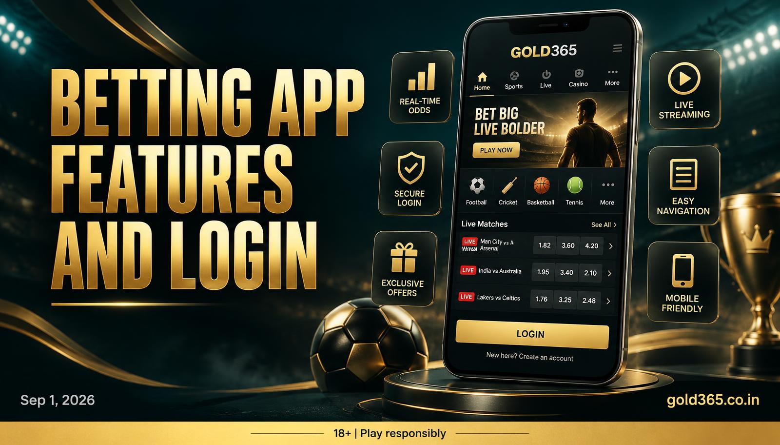 Banner for Gold365 Betting App: Features, Login and Mobile Guide