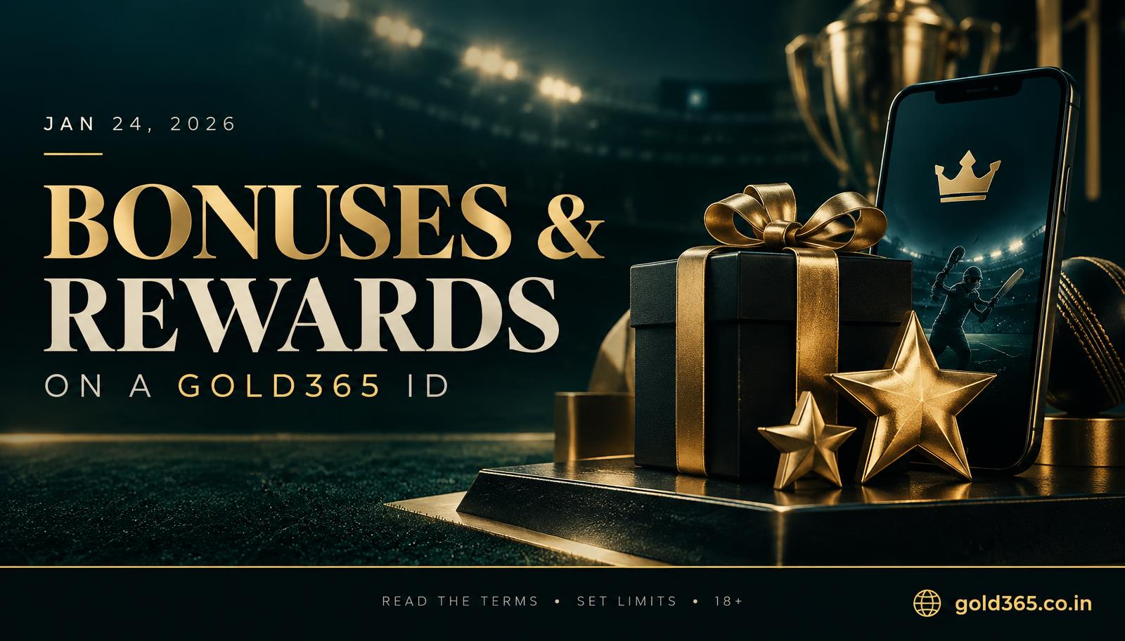 Banner for Bonuses and Rewards on a Gold365 ID