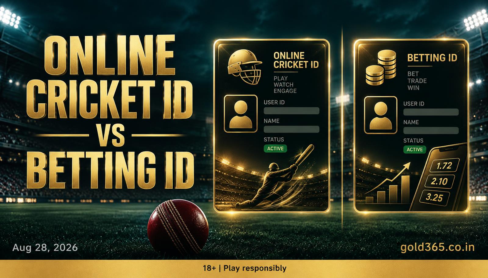 Banner for Online Cricket ID vs Cricket Betting ID on Gold365