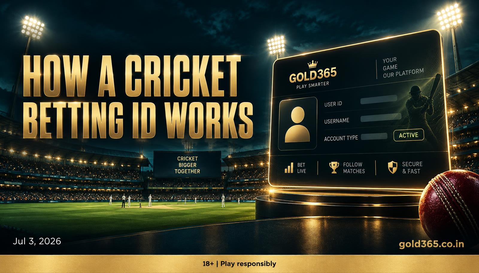 Banner for How a Gold365 Cricket Betting ID Works