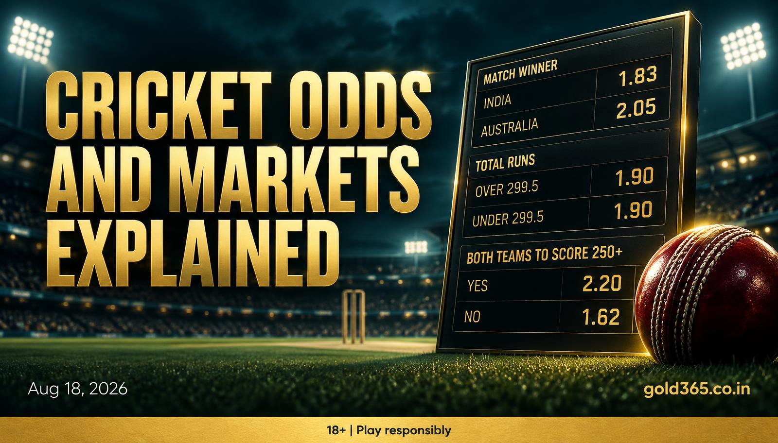 Banner for Cricket Odds on Gold365: Markets, Not Blog Predictions