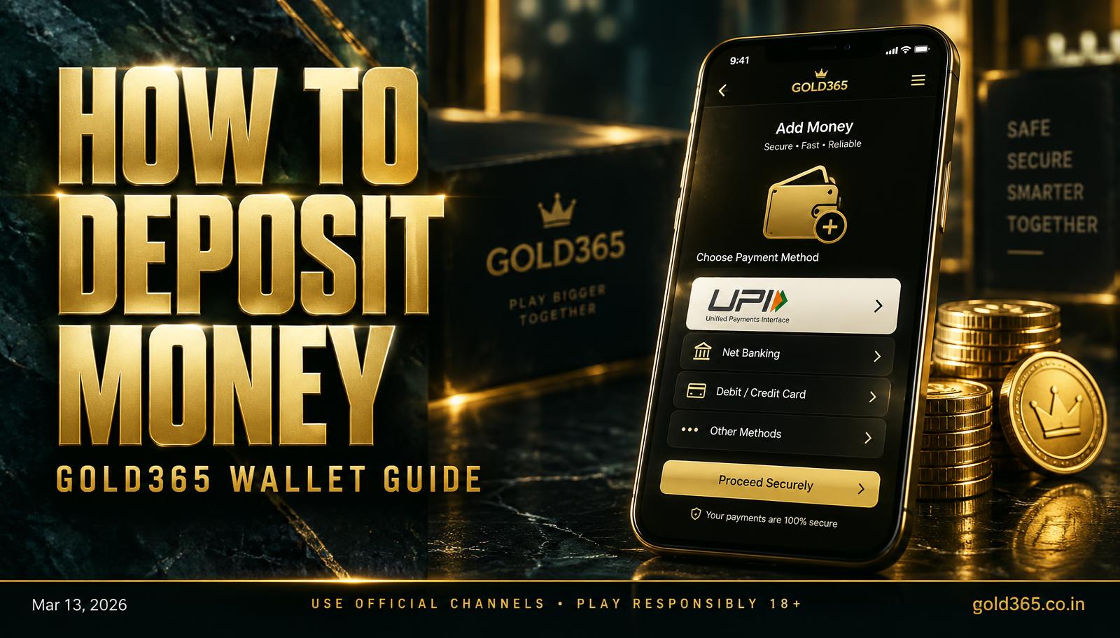 Banner for How to Deposit Money on Gold365