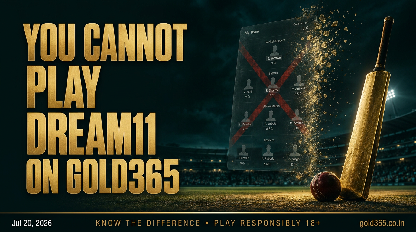 Banner for You Cannot Play Dream11 on Gold365