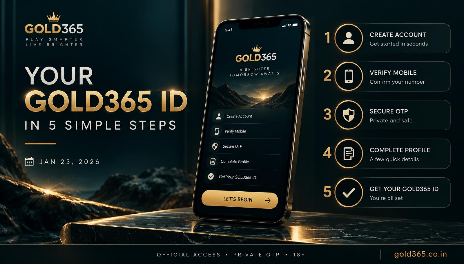 Banner for Your Gold365 ID in 5 Simple Steps