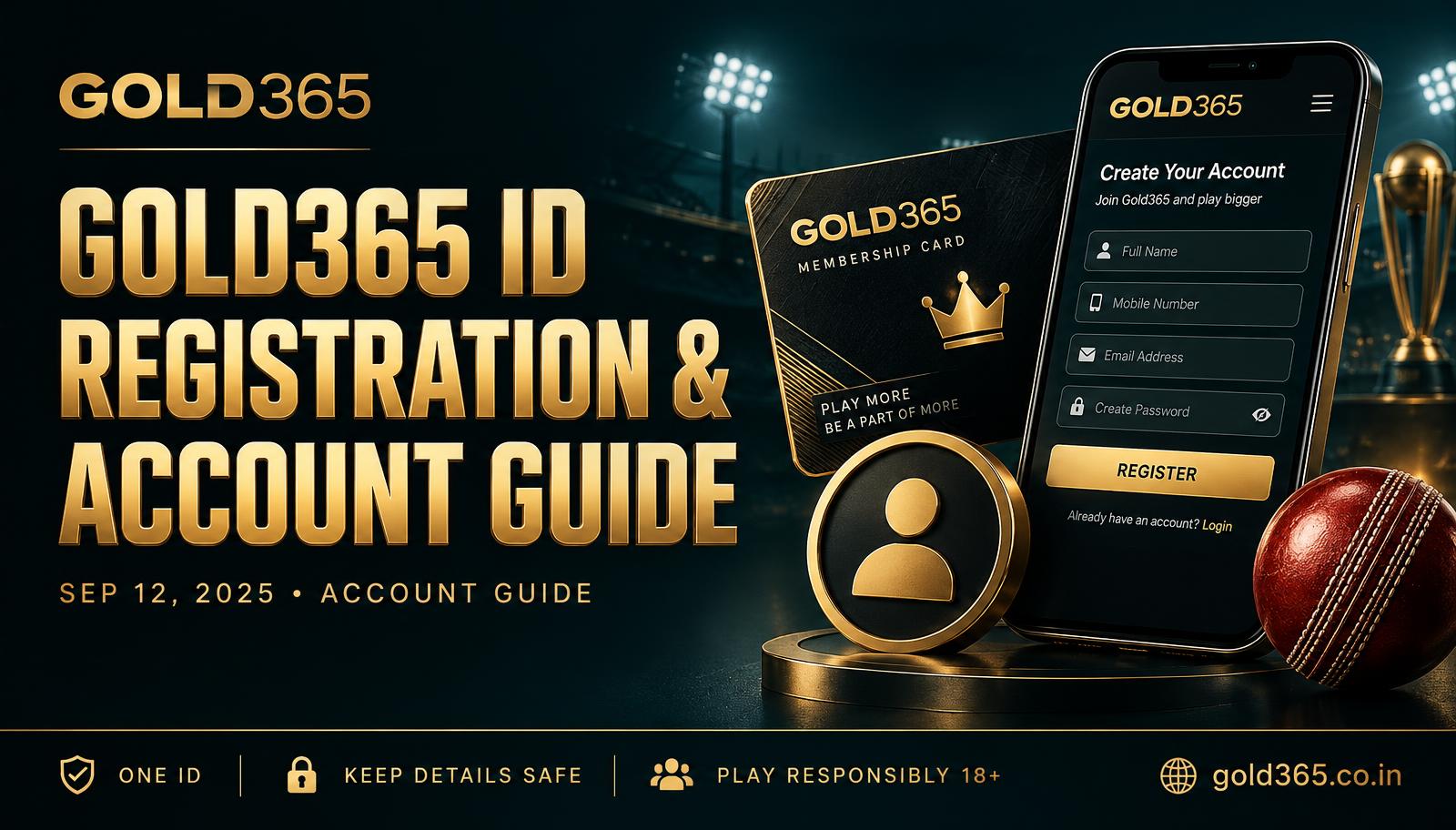 Banner for Gold365 ID: Registration, Login and Account Guide