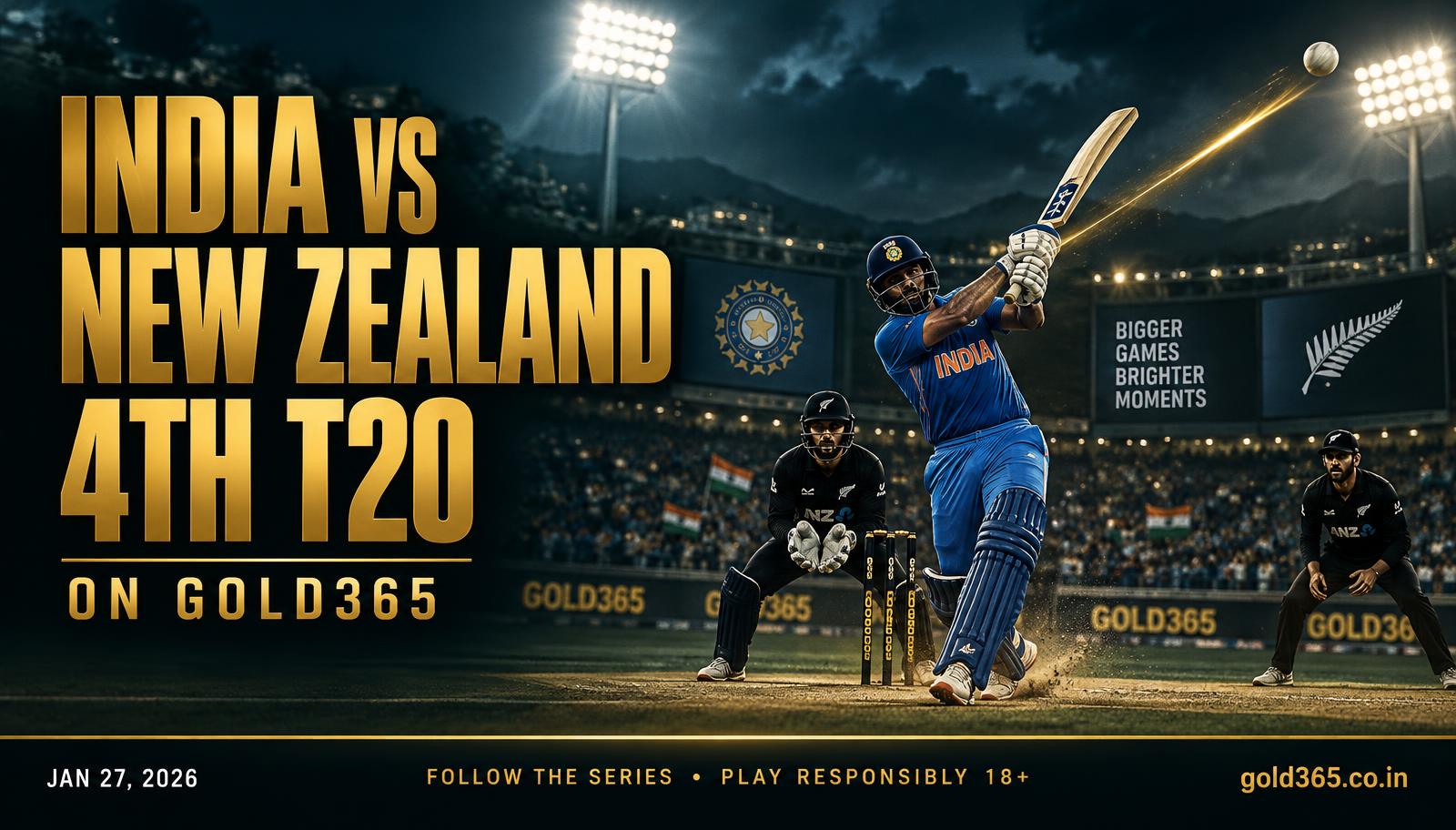 Banner for India vs New Zealand 4th T20 on Gold365