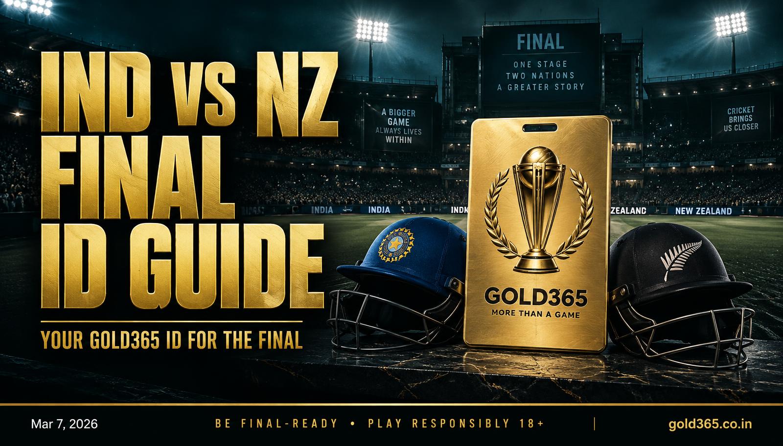 Banner for Your Gold365 ID for an India vs New Zealand final