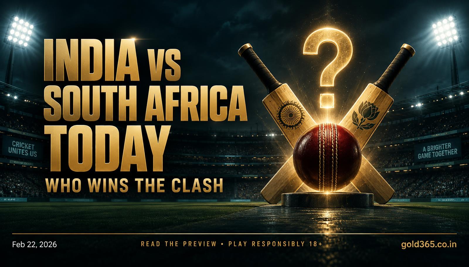 Banner for India vs South Africa on Gold365 today