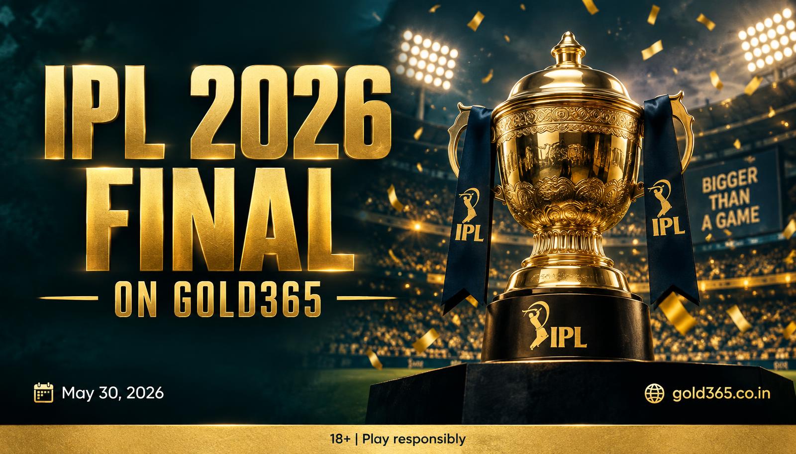 Banner for IPL 2026 Final on Gold365 (RCB in the Slug, Actual Pair on the List)