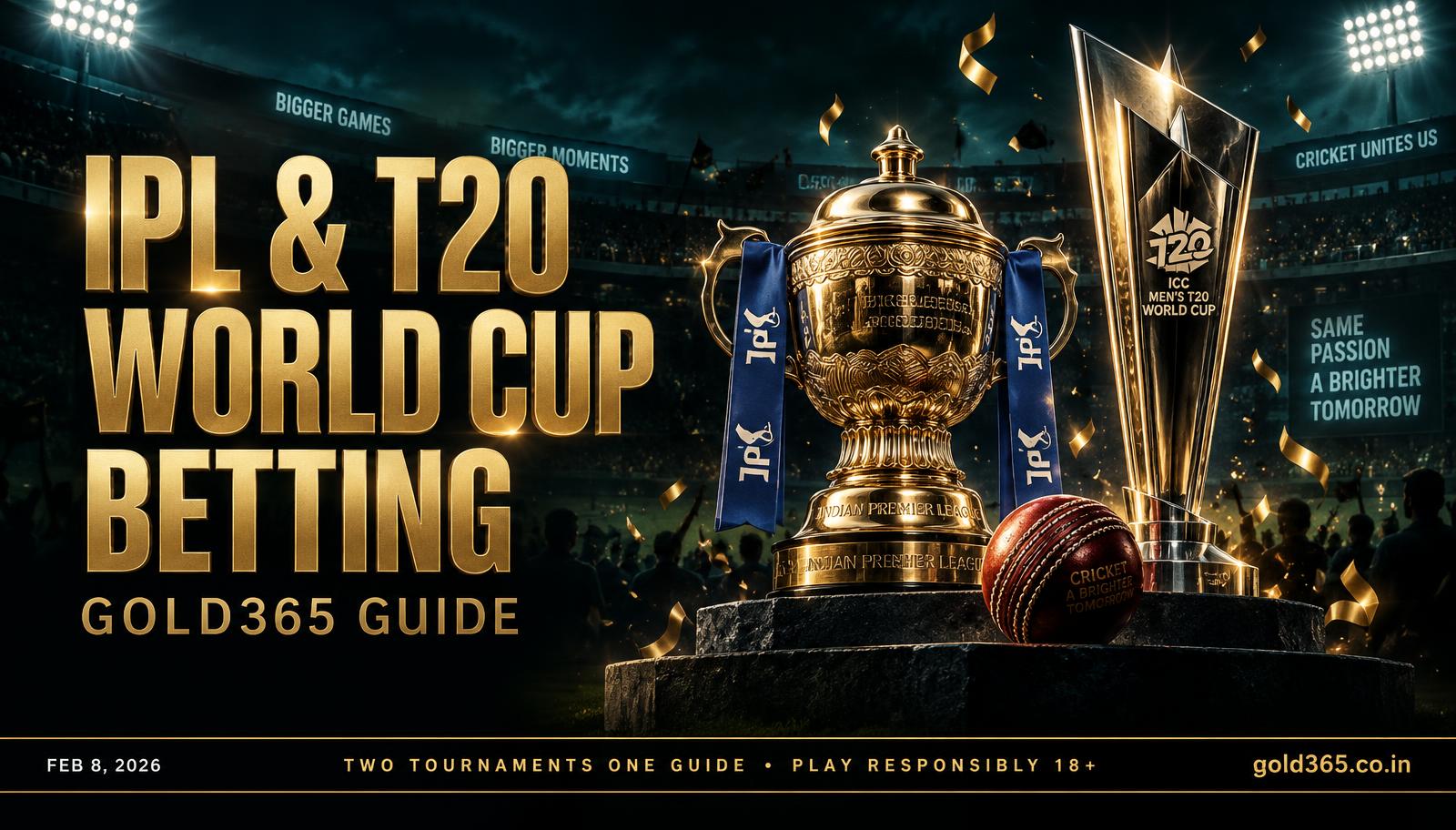 Banner for IPL and T20 World Cup Betting on Gold365