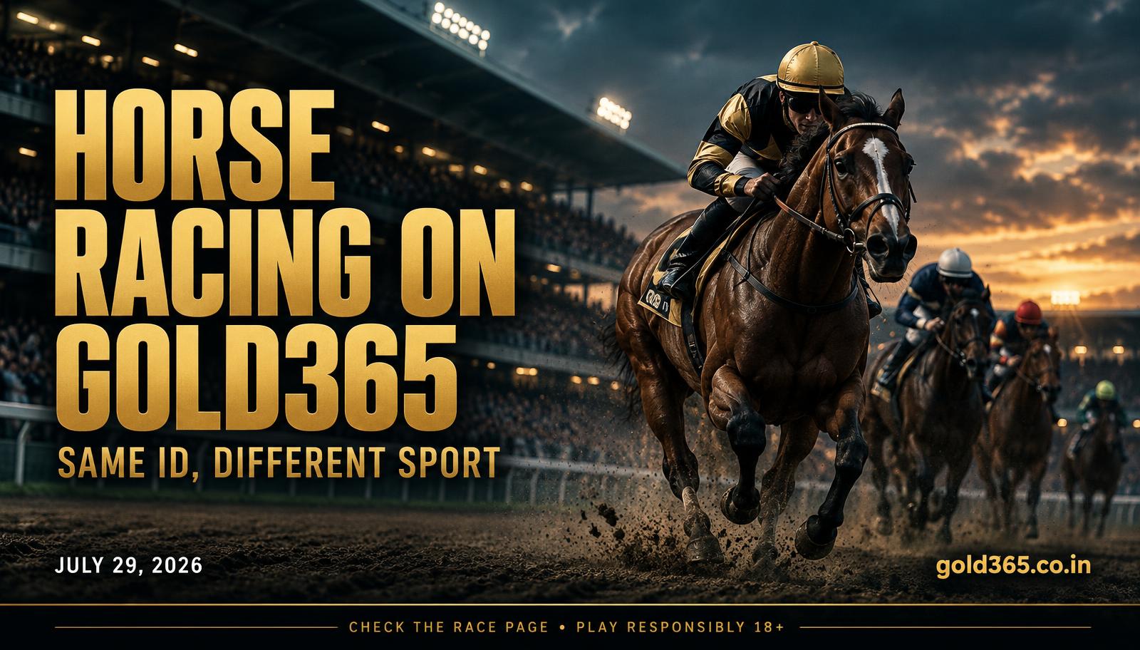 Banner for Horse Racing on Gold365: Same ID, Different Sport