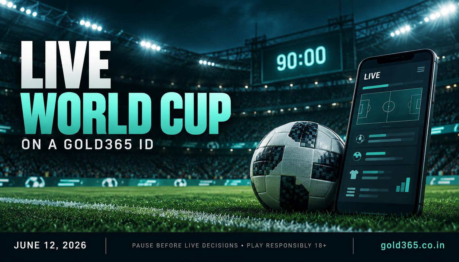 Banner for Live World Cup Betting on a Gold365 ID