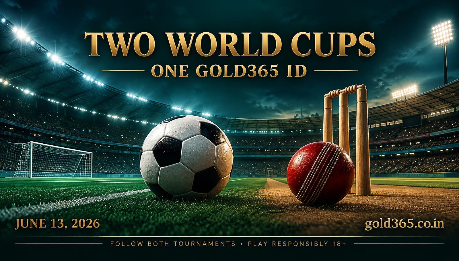 Banner for FIFA World Cup and Women's T20 World Cup 2026 on One Gold365 ID