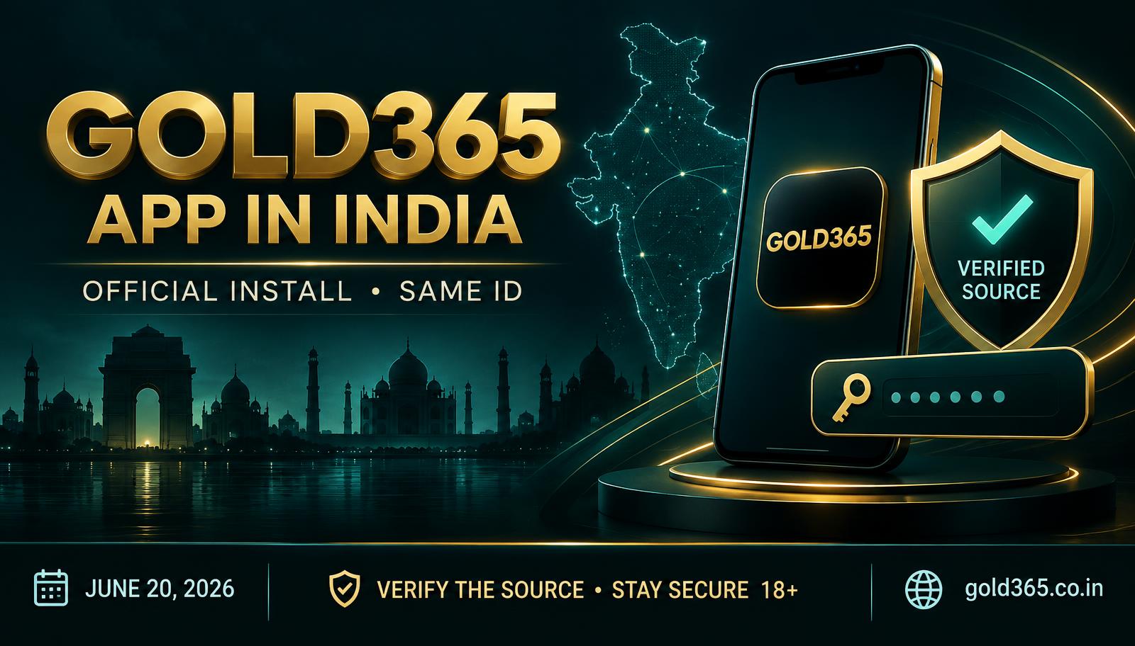 Banner for Gold365 App in India: Official Install, Same ID