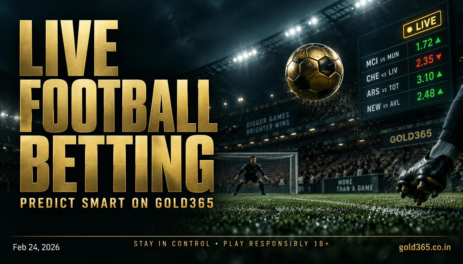 Banner for Live football betting on Gold365