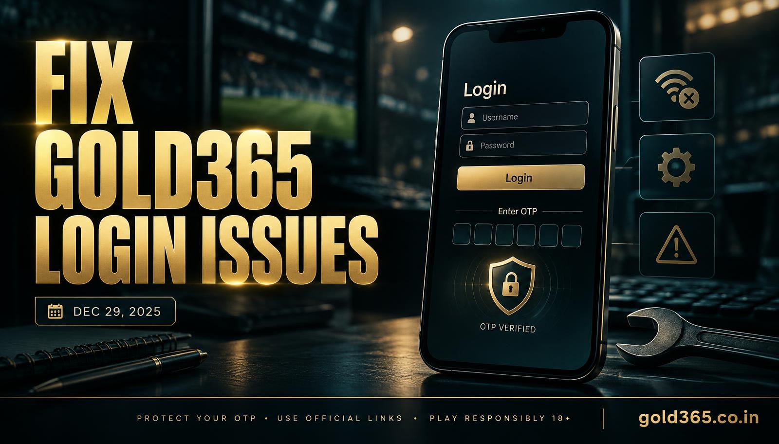 Banner for Common Gold365 login ID issues and how to fix them