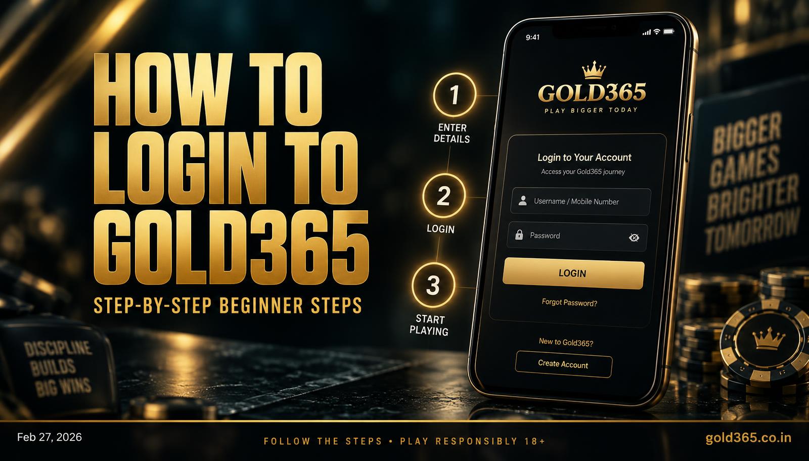 Banner for How to log in to Gold365: beginner steps