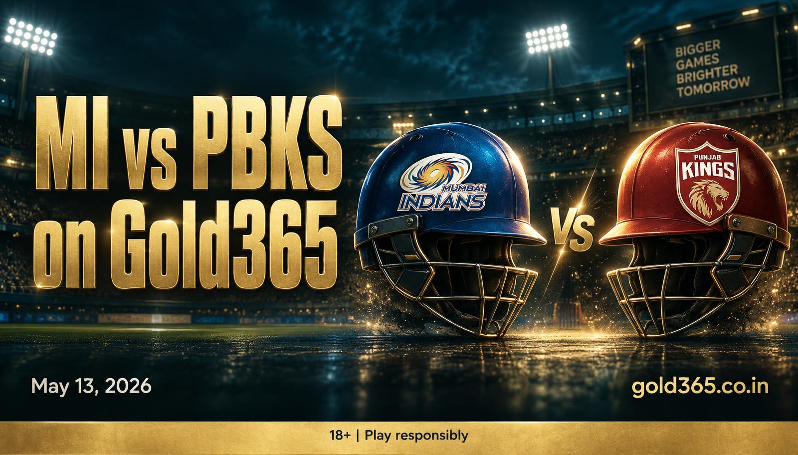 Banner for MI vs PBKS on Gold365 (Not Dream11)