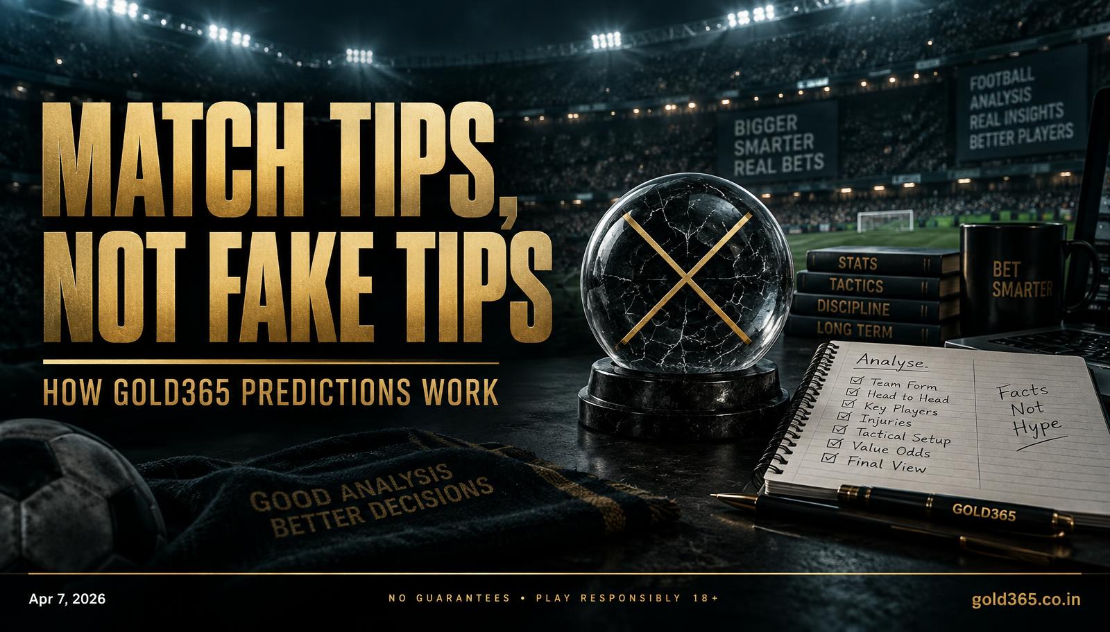 Banner for Match Tips on Gold365, Without Fake Predictions