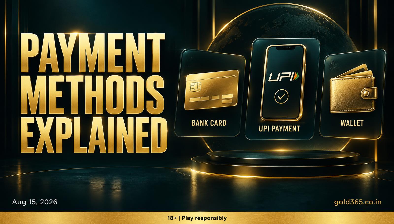 Banner for Payment Methods on Gold365