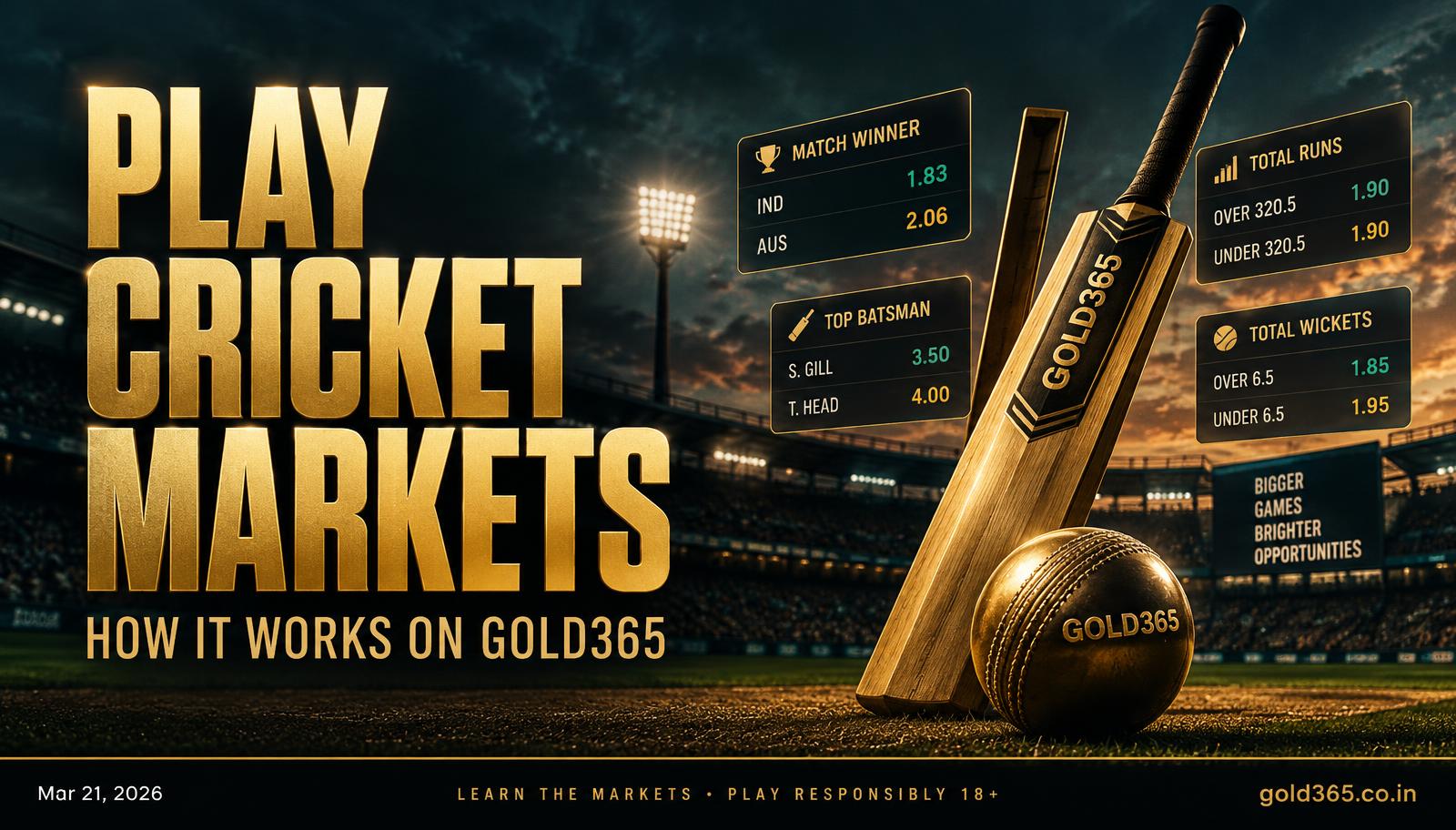 Banner for How to Play Cricket Markets on Gold365