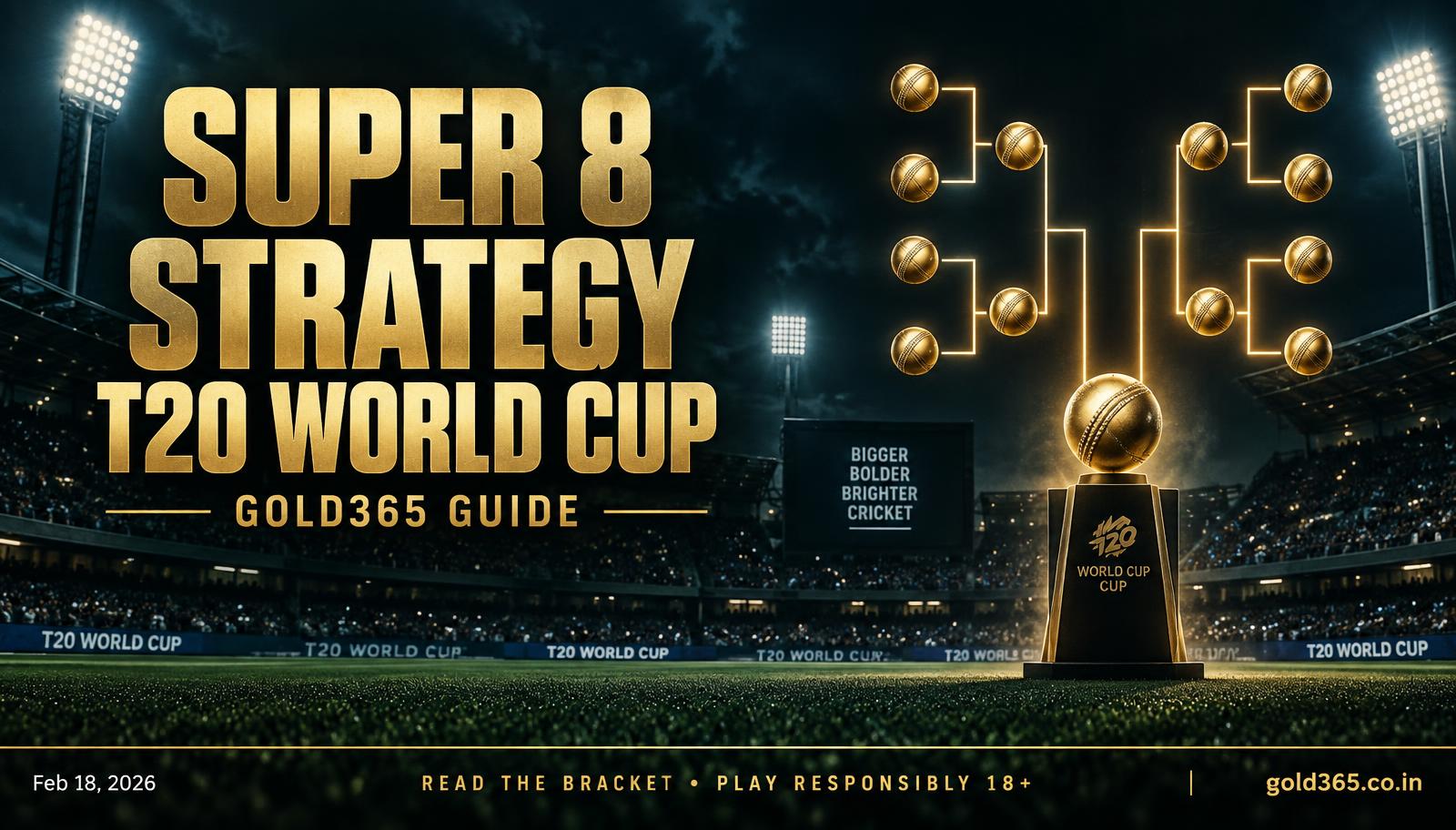 Banner for Super 8 betting on Gold365 during the T20 World Cup