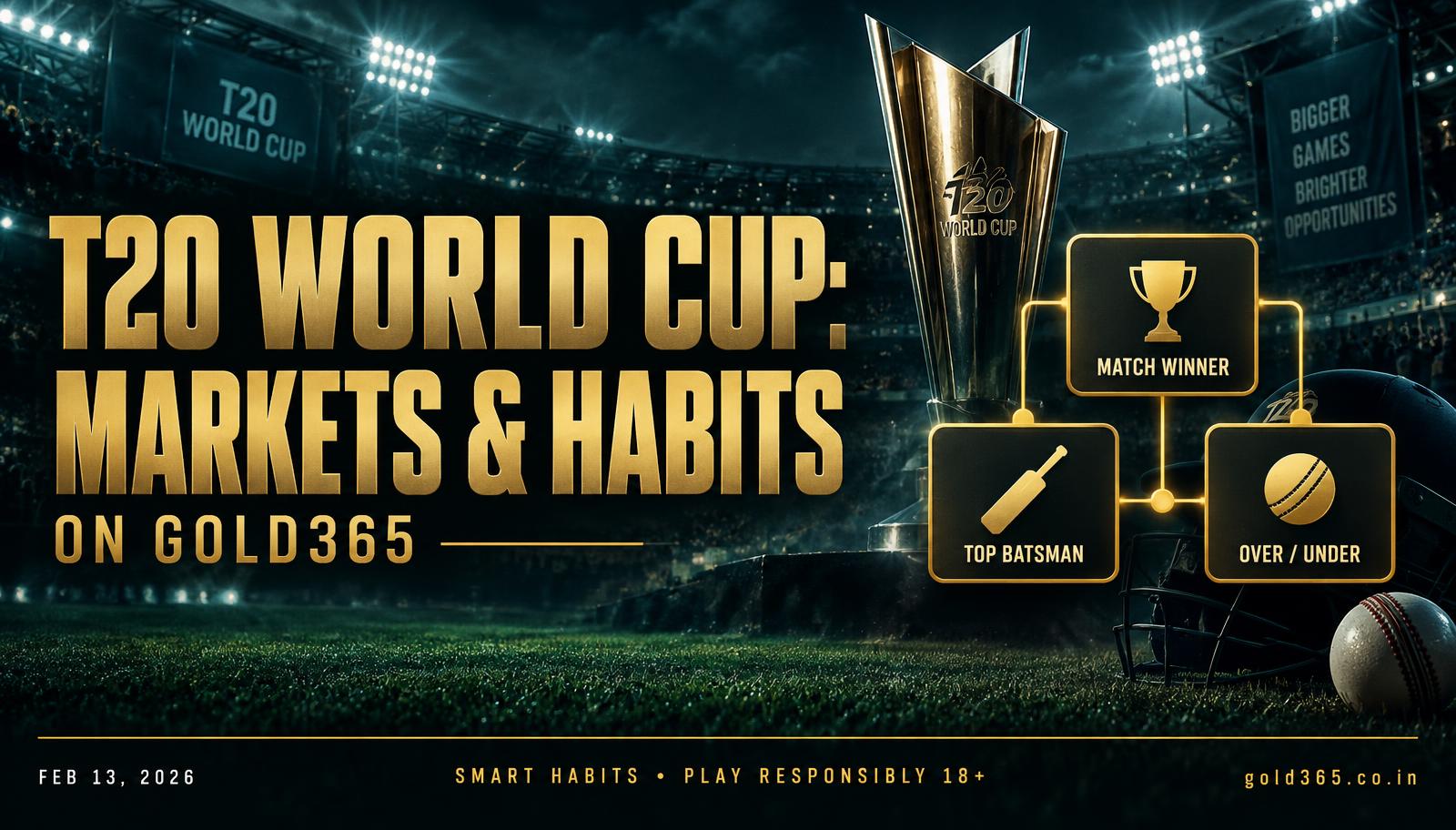 Banner for T20 World Cup on Gold365: Markets and Habits