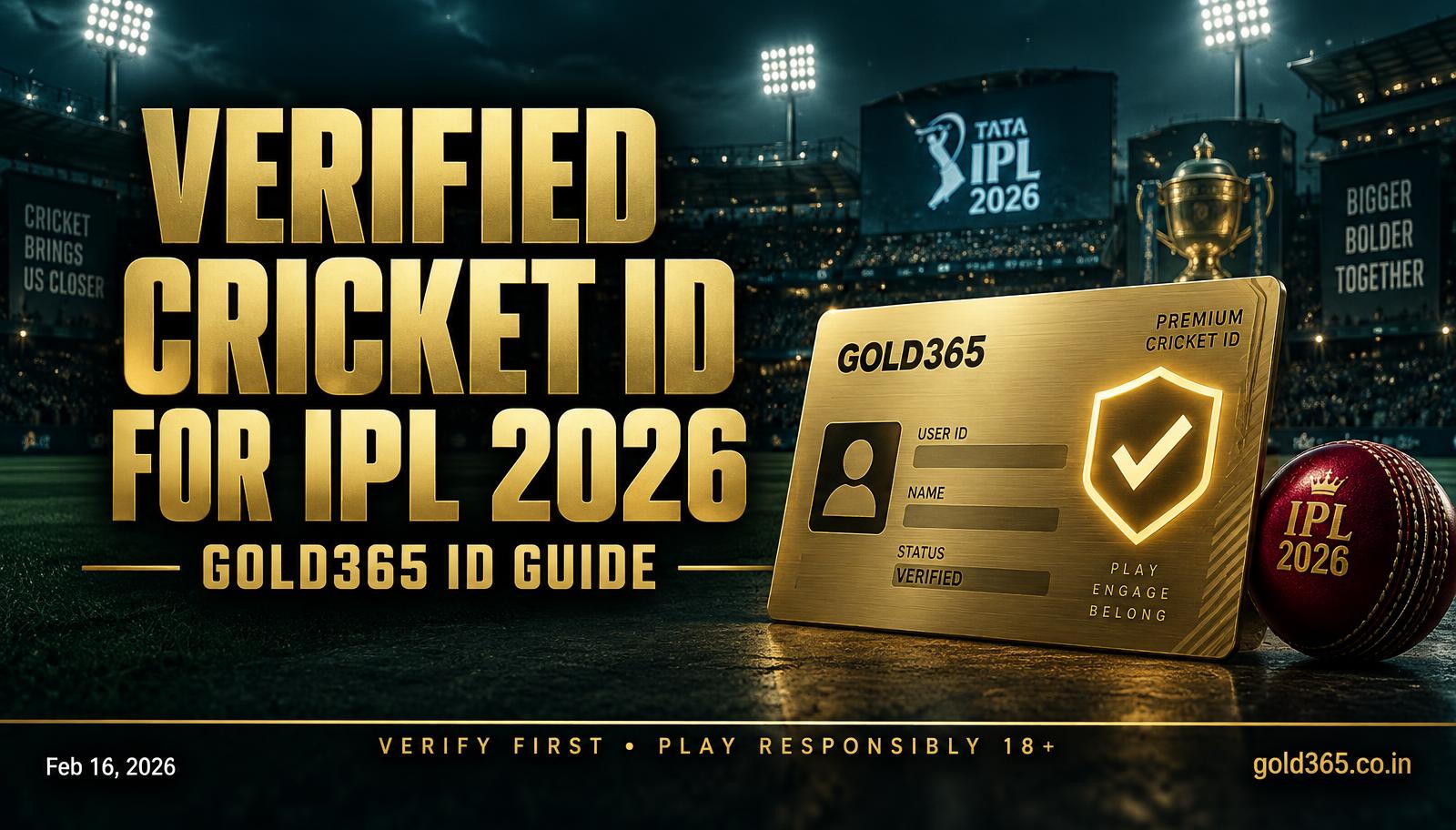Banner for A verified Gold365 cricket ID for IPL 2026