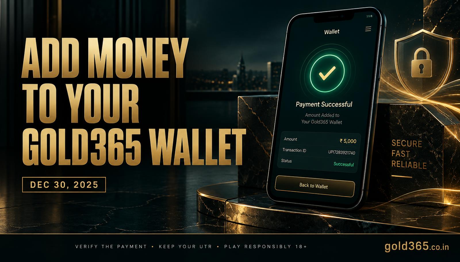 Banner for How to add money to your Gold365 wallet