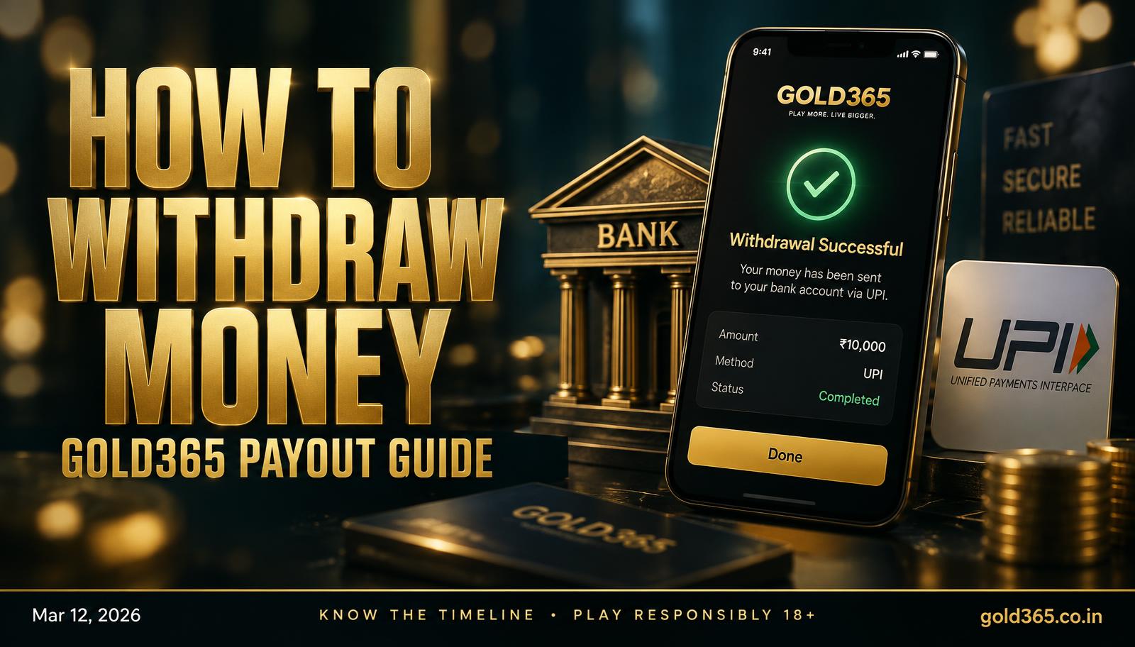 Banner for How to Withdraw Money From Gold365